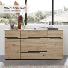 Sideboard >Meagan< in Artisan Eiche - 165x82x44cm...