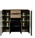 Highboard >Meagan< in Artisan Eiche - 145x127x38cm (BxHxT)