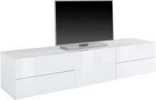 TV-Board >Mercogliano< in Weiß-Hochglanz - 170x47.7x40cm (BxHxT)