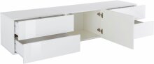 TV-Board >Mercogliano< in Weiß-Hochglanz - 170x47.7x40cm (BxHxT)