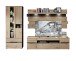 Wohnwand >Meagan< Graphit Artisan Eiche Lack Laminat Graphit supermatt