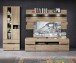 Wohnwand >Meagan< Graphit Artisan Eiche Lack Laminat Graphit supermatt