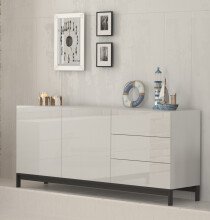 Sideboard >Mercogliano< in Weiß-Hochglanz -...