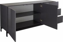 Sideboard >Mercogliano< in Anthrazit-Hochglanz - 170x73x40cm (BxHxT)