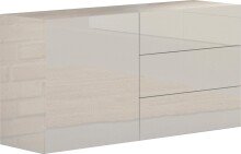 Kommode >Mercogliano< in Weiß Hochglanz - 110x60.5x40cm (BxHxT)