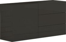 Kommode >Mercogliano< in Anthrazhit Hochglanz - 110x60.5x40cm (BxHxT)