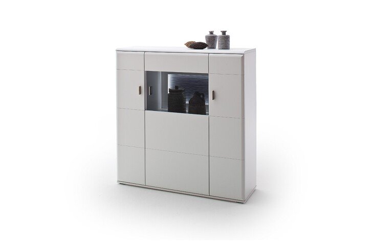 Beistellschrank >Amora< in weiß aus DBS Holzwerkstoff/MDF - 120x124x38cm (BxHxT)