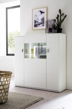 Beistellschrank >Amora< in weiß aus DBS Holzwerkstoff/MDF - 120x124x38cm (BxHxT)