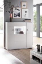 Beistellschrank >Amora< in weiß aus DBS Holzwerkstoff/MDF - 120x124x38cm (BxHxT)