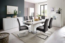 Beistellschrank >Amora< in weiß aus DBS Holzwerkstoff/MDF - 120x124x38cm (BxHxT)