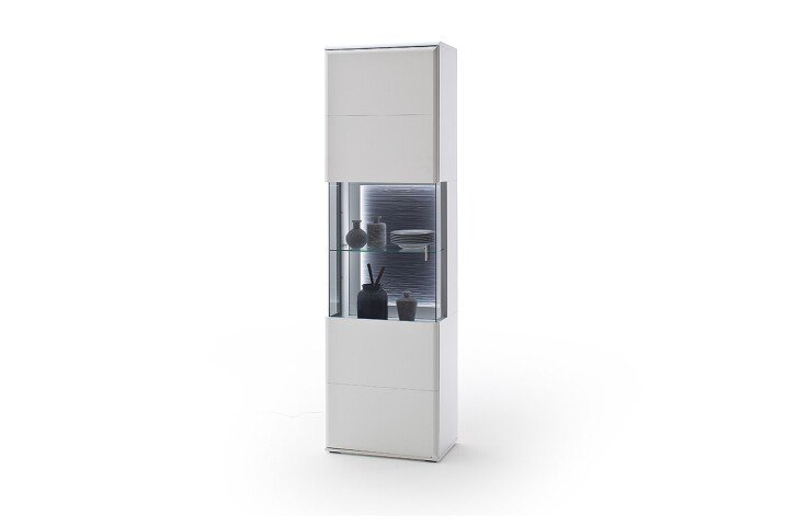 Beistellschrank >AMORA< in weiß matt - 60x208x38 (BxHxT)