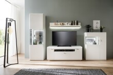 Beistellschrank >AMORA< in weiß matt - 60x208x38 (BxHxT)