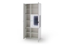 Beistellschrank >Amora< in weiß matt - 90x208x38 (BxHxT)