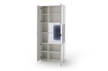 Beistellschrank >Amora< in weiß matt - 90x208x38 (BxHxT)