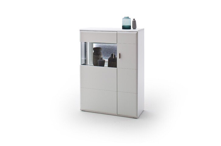 Beistellschrank >AMORA< in weiß aus Holzwerkstoff - 90x124x38cm (BxHxT)