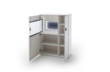 Beistellschrank >AMORA< in weiß aus Holzwerkstoff - 90x124x38cm (BxHxT)