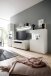 Beistellschrank >AMORA< in weiß aus Holzwerkstoff - 90x124x38cm (BxHxT)