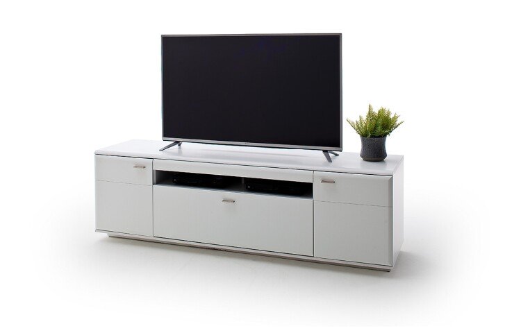 TV-Schrank >Amora< in weiß matt aus Holzwerkstoff - 195x60x51cm (BxHxT)