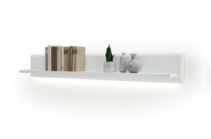 Ablageelement >Amora< in weiß aus Holzwerkstoff - 150x22x22cm (BxHxT)