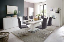 Esstisch >Amora< in Weiß matt aus Holzwerkstoff - 180x77x100cm (BxHxT)