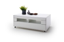 Couchtisch >Amora< in weiß matt aus Holzwerkstoff - 115x44x70cm (BxHxT)
