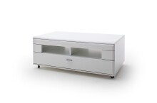 Couchtisch >Amora< in weiß matt aus Holzwerkstoff - 115x44x70cm (BxHxT)