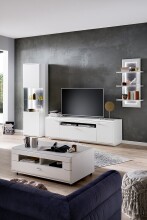 Couchtisch >Amora< in weiß matt aus Holzwerkstoff - 115x44x70cm (BxHxT)