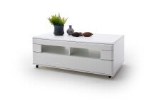 Couchtisch >Amora< in weiß matt aus Holzwerkstoff - 115x44x70cm (BxHxT)
