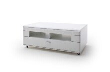 Couchtisch >Amora< in weiß matt aus Holzwerkstoff - 115x44x70cm (BxHxT)