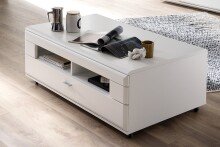 Couchtisch >Amora< in weiß matt aus Holzwerkstoff - 115x44x70cm (BxHxT)
