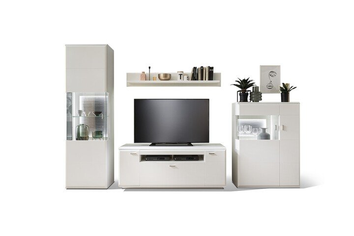 Schrank-Set >Amora< in weiß matt aus Holzwerkstoff - 320x208x50cm (BxHxT)