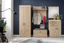 Garderoben-Set >Barceloni< in Balkeneiche Bianco aus Holz - 260x204x38cm (BxHxT)