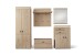 Garderoben-Set >Barceloni< in Balkeneiche Bianco aus Holz - 260x204x38cm (BxHxT)