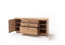 Beistellschrank >Barceloni< in Balkeneiche Bianco aus Holz - 180x84x44cm (BxHxT)