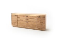 Beistellschrank >Barceloni< in Balkeneiche Bianco aus Holz - 210x84x44cm (BxHxT)