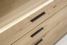 Beistellschrank >Barceloni< in Balkeneiche Bianco aus Holz - 210x84x44cm (BxHxT)