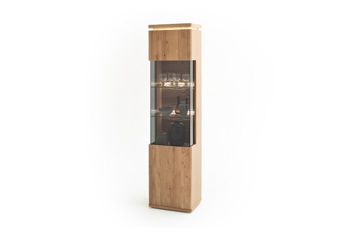 Beistellschrank >Barceloni< in Balkeneiche Bianco aus Holz - 50x204x37cm (BxHxT)