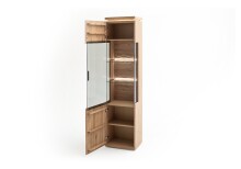 Beistellschrank >Barceloni< in Balkeneiche Bianco aus Holz - 50x204x37cm (BxHxT)