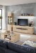 Beistellschrank >Barceloni< in Balkeneiche Bianco aus Holz - 50x204x37cm (BxHxT)