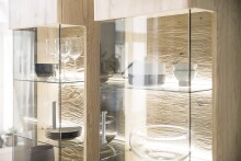 Beistellschrank >Barceloni< in Balkeneiche Bianco aus Holz - 50x204x37cm (BxHxT)