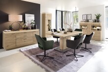 Beistellschrank >Barceloni< in Balkeneiche Bianco aus Holz - 75x204x37cm (BxHxT)