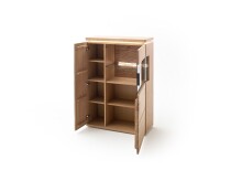 Beistellschrank >Barceloni< in Balkeneiche Bianco aus Holz - 90x128x37cm (BxHxT)