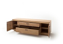 TV-Schrank >Barceloni< in Balkeneiche Bianco aus Holz - 210x68x50cm (BxHxT)