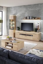 TV-Schrank >Barceloni< in Balkeneiche Bianco aus Holz - 210x68x50cm (BxHxT)