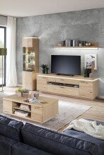 TV-Schrank >Barceloni< in Balkeneiche Bianco aus Holz - 210x68x50cm (BxHxT)