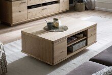 Ablagetisch >Barceloni< in Balkeneiche Bianco aus Holz - 115x44x65cm (BxHxT)