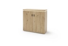 Beistellschrank >Barceloni< in Balkeneiche Bianco aus Holz - 100x95x38cm (BxHxT)