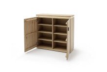 Beistellschrank >Barceloni< in Balkeneiche Bianco aus Holz - 100x95x38cm (BxHxT)