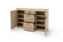 Beistellschrank >Barceloni< in Balkeneiche Bianco aus Holz - 150x95x38cm (BxHxT)