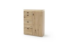 Beistellschrank >Barceloni< in Balkeneiche Bianco aus Holz - 100x128x38 (BxHxT)